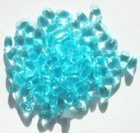 100 5x10mm Transparent Aqua Drop Beads
